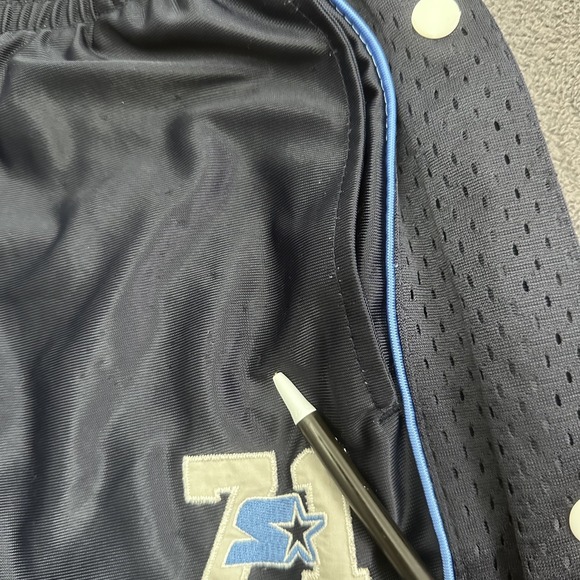 vintage y2k starter track pants mens medium navy blue snap legs Straight leg - Picture 10 of 16